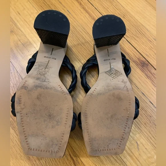 LIKE NEW!! Dolce Vita Black Braided Women's Sandals - Picture 5 of 8